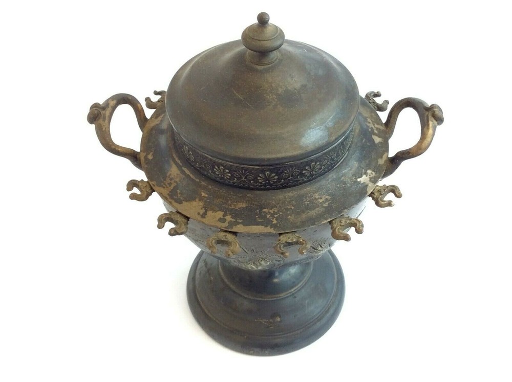 Antique Old Silverplate Etched Spoon Demitasse Condiment Container Jar