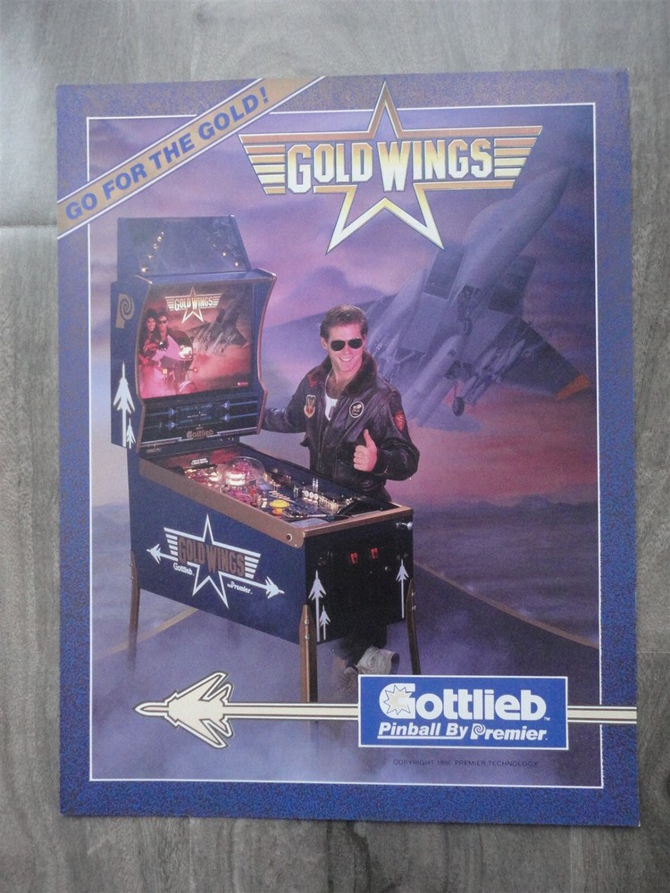 Gold Wing Pinball Machine Flyer Gottlieb Premier Original