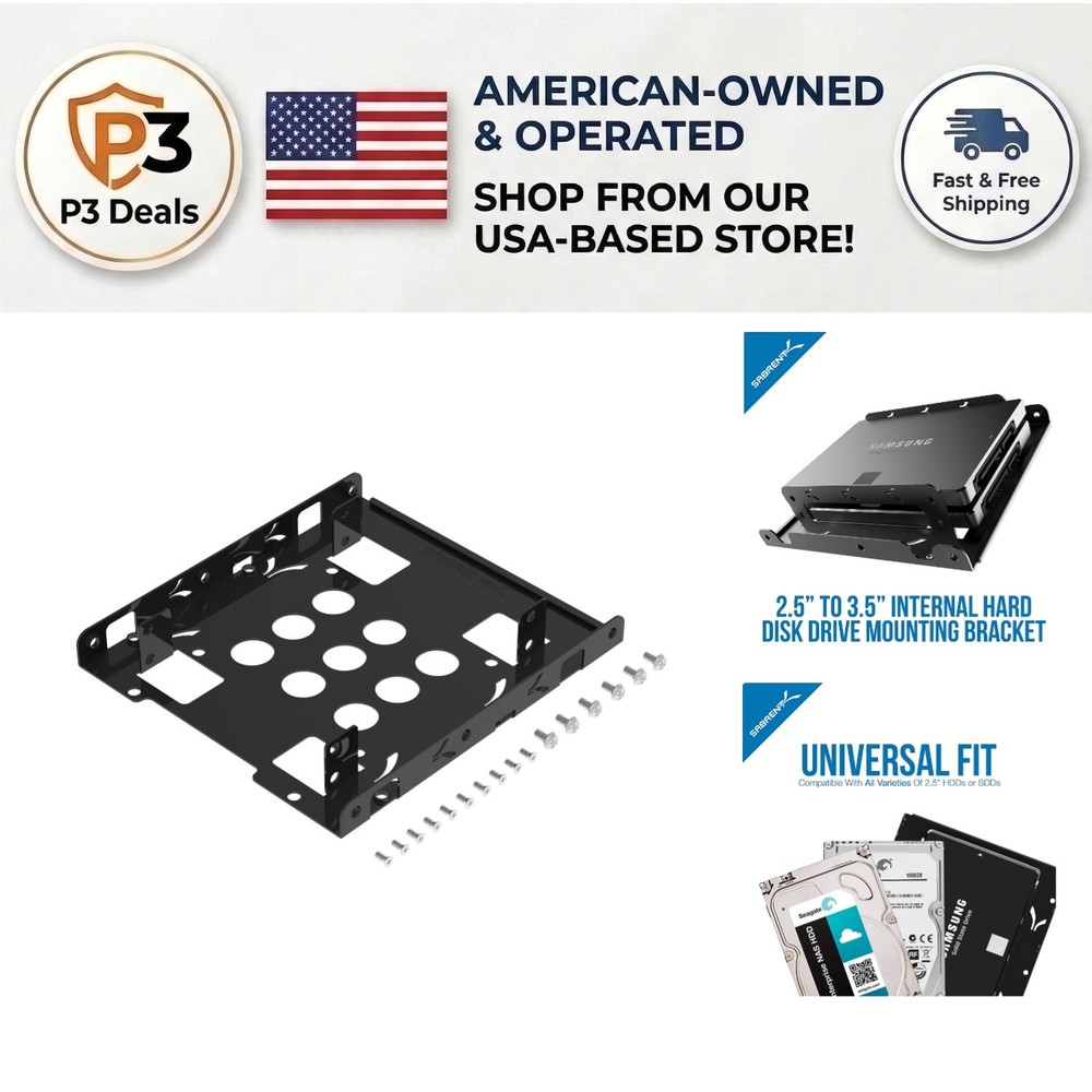 Effortless SSD Installation: 2.5 to 3.5 Mounting Bracket Kit for Durability