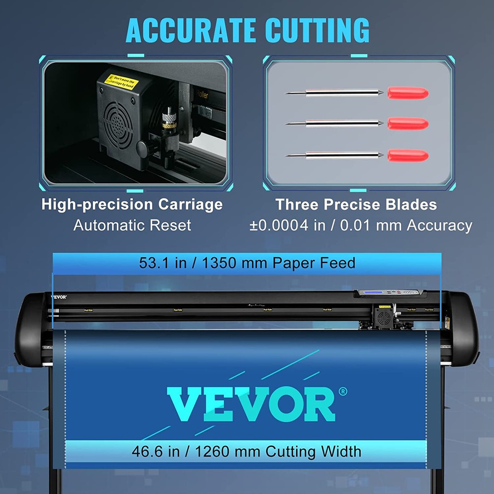 VEVOR 53" Vinyl Cutter Machine with Stand Cutting Plotter SignMaster Kit Bundle