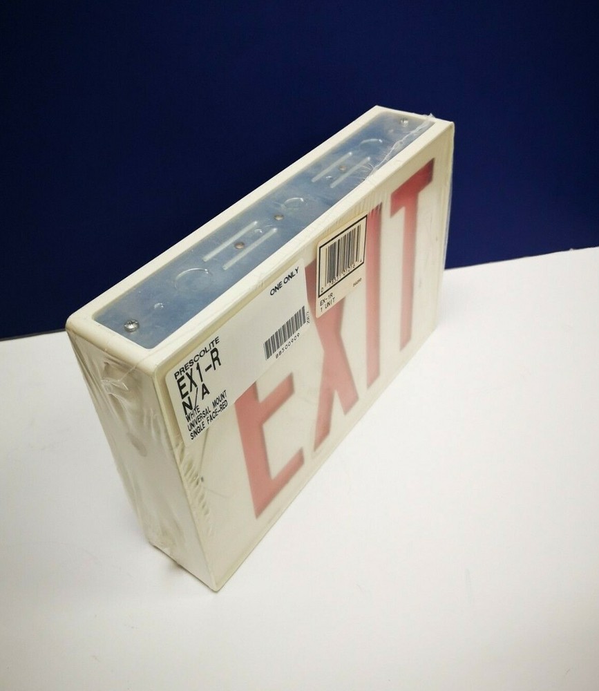 SINGLE FACE RED & WHITE Universal Mount Emergency EXIT Light Sign EX1-R NEW