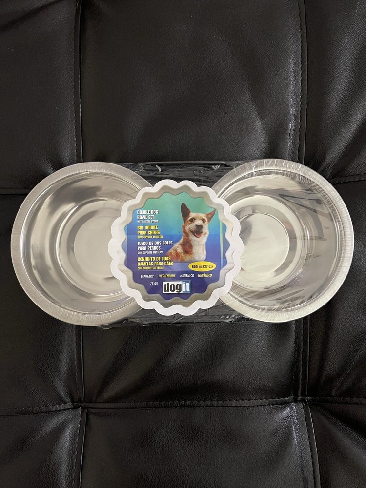 Double Small Dog Bowl Set