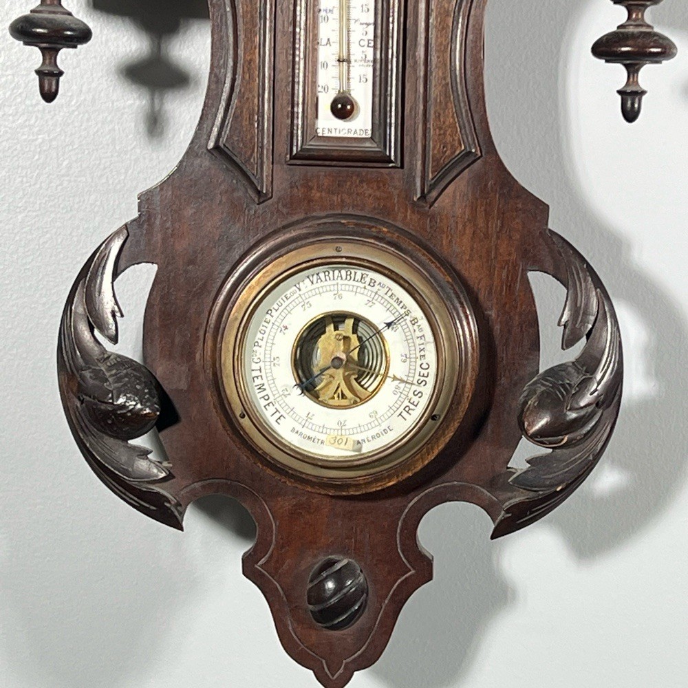 CARVED CLOCK / WEATHER STATION
