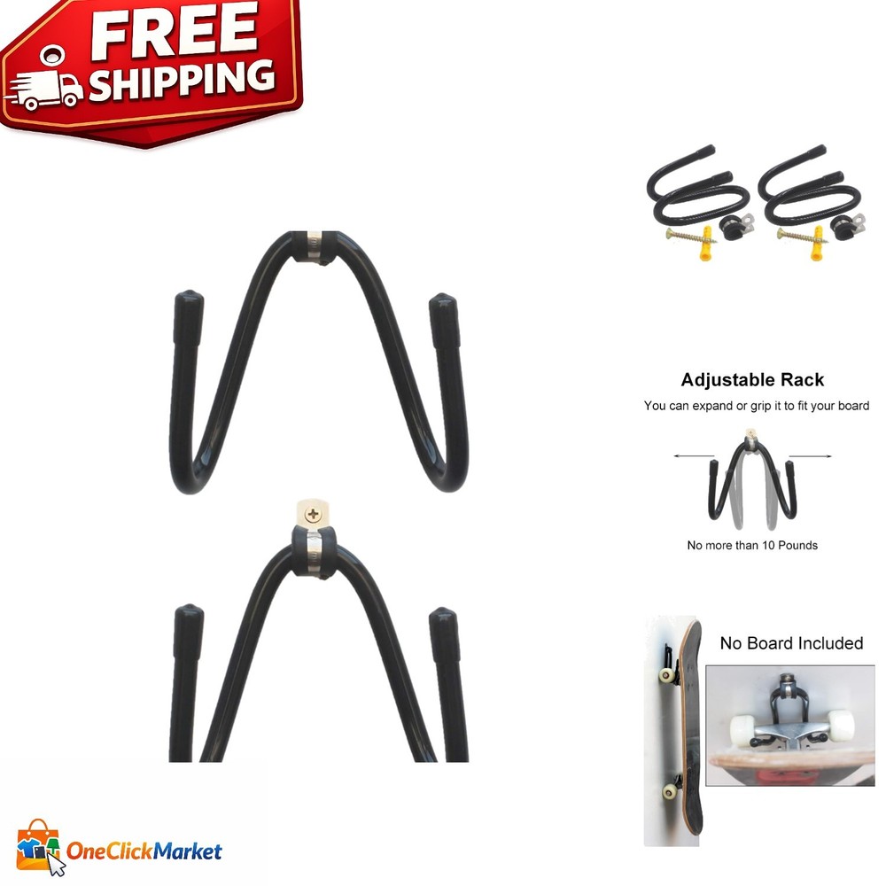 Space-Saving Adjustable Skateboard Wall Hanger - Perfect for Home Display