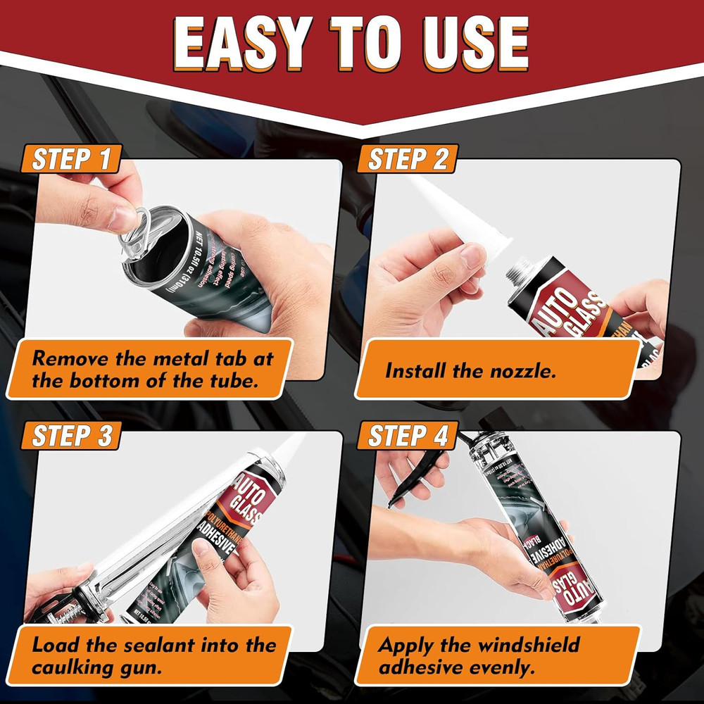 Polyurethane Windshield Sealant, Black Windshield Adhesive - High Viscosity, Fas
