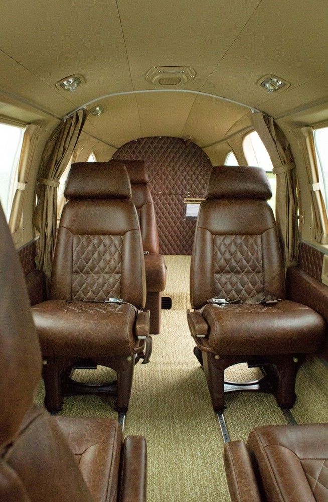 Beechcraft King Air 200 custom leather interior