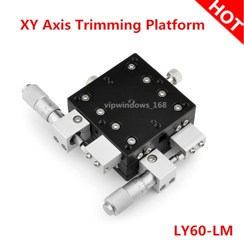 XY Axis Linear Stage Trimming Platform Bearing Precision Sliding Table 60*60mm