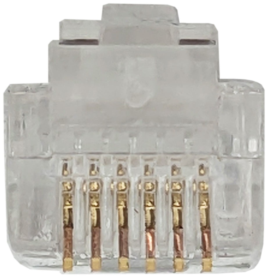10 Pack RJ11-6 Modular Plugs, 6P6C, Twisted Solid Wire