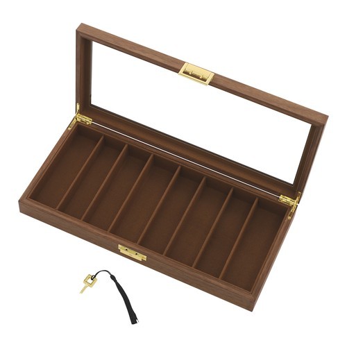 8 Compartments Knife Display Case Vintage Storage Box Organizer Rectangular