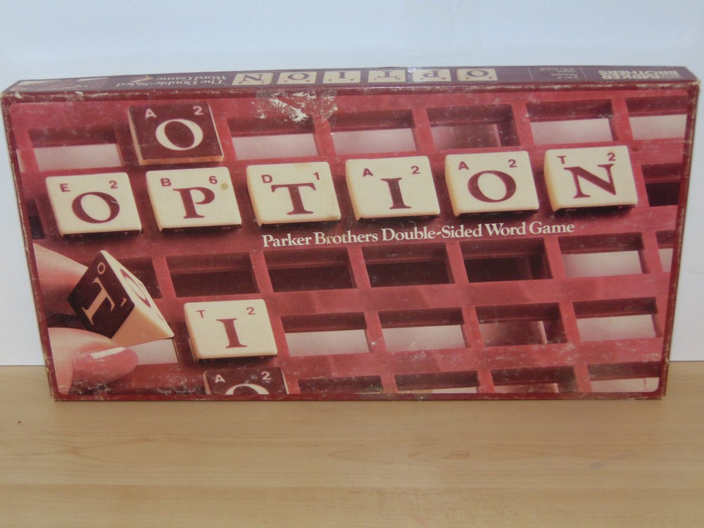 Option-Letter Tile-Double-Sided Board Game,1983-VG Cond