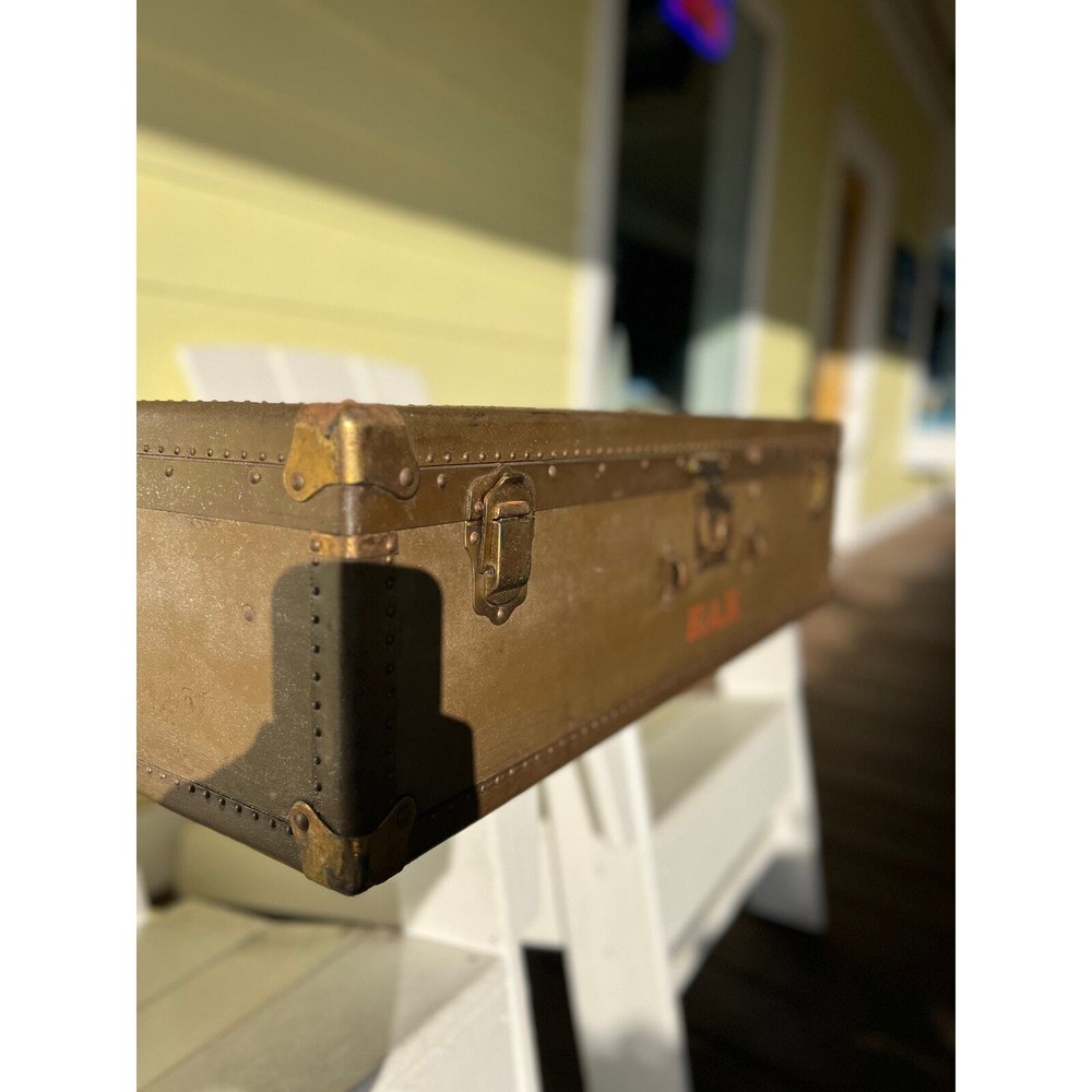 Vintage Oshkosh Steamer Trunk Suitcase