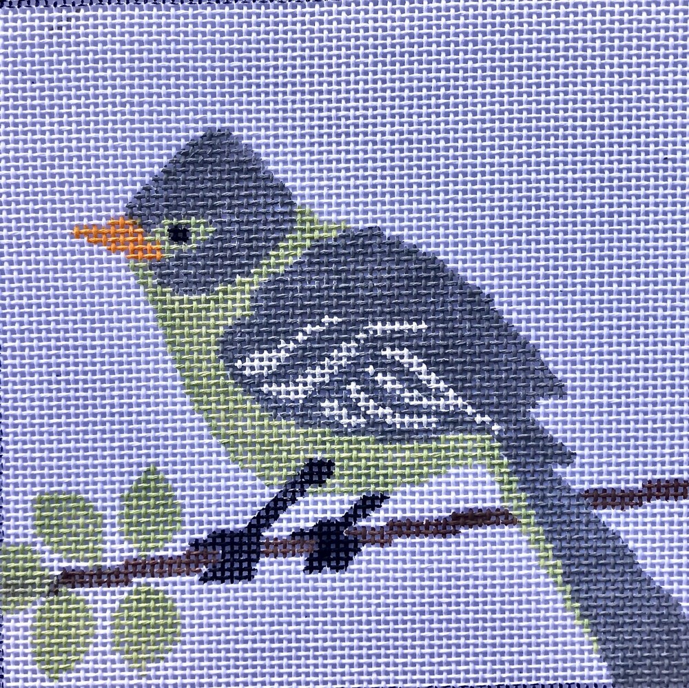 Pacific Coast Flycatcher Bird - Hand Painted Needlepoint Canvas