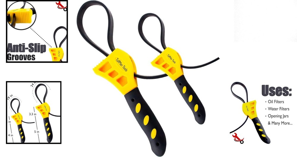 Versatile Adjustable Strap Wrench Tool - Perfect for Oil Filter Removal & More