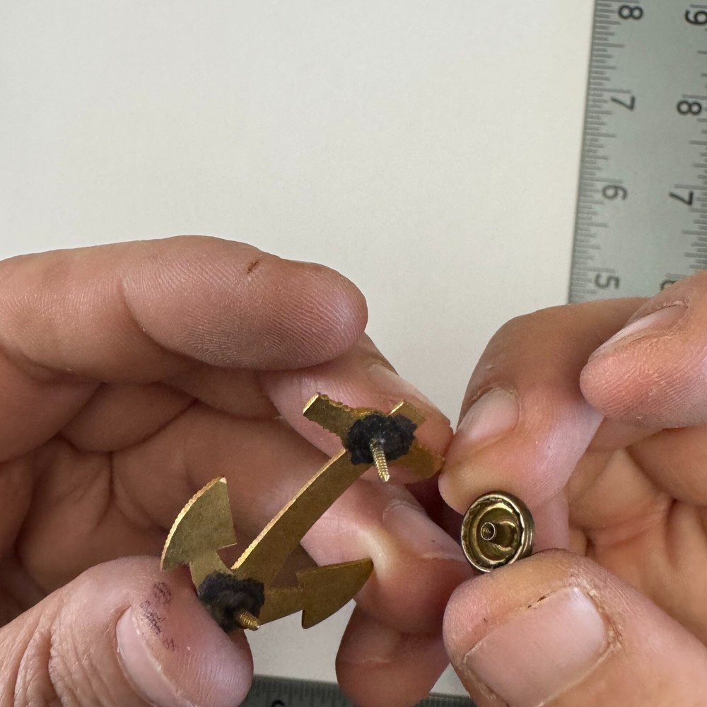 Gold Tone Naval Anchor Insignia