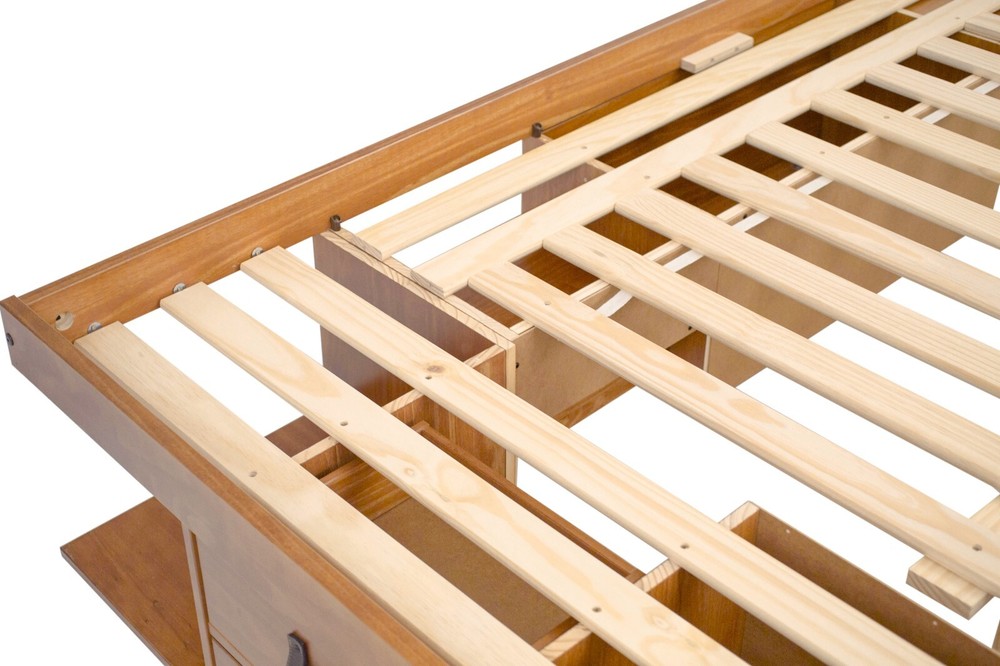 Memomad Bali Bed - King Size Storage Platform Bed Frame with Drawers (Oak)