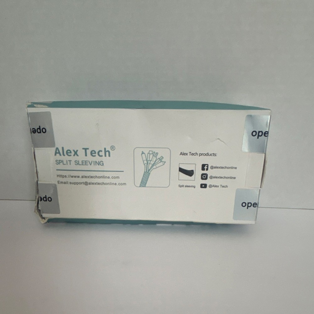 Alex Tech Split Sleeving 1/4 Inch 25 ft Black Cable Management