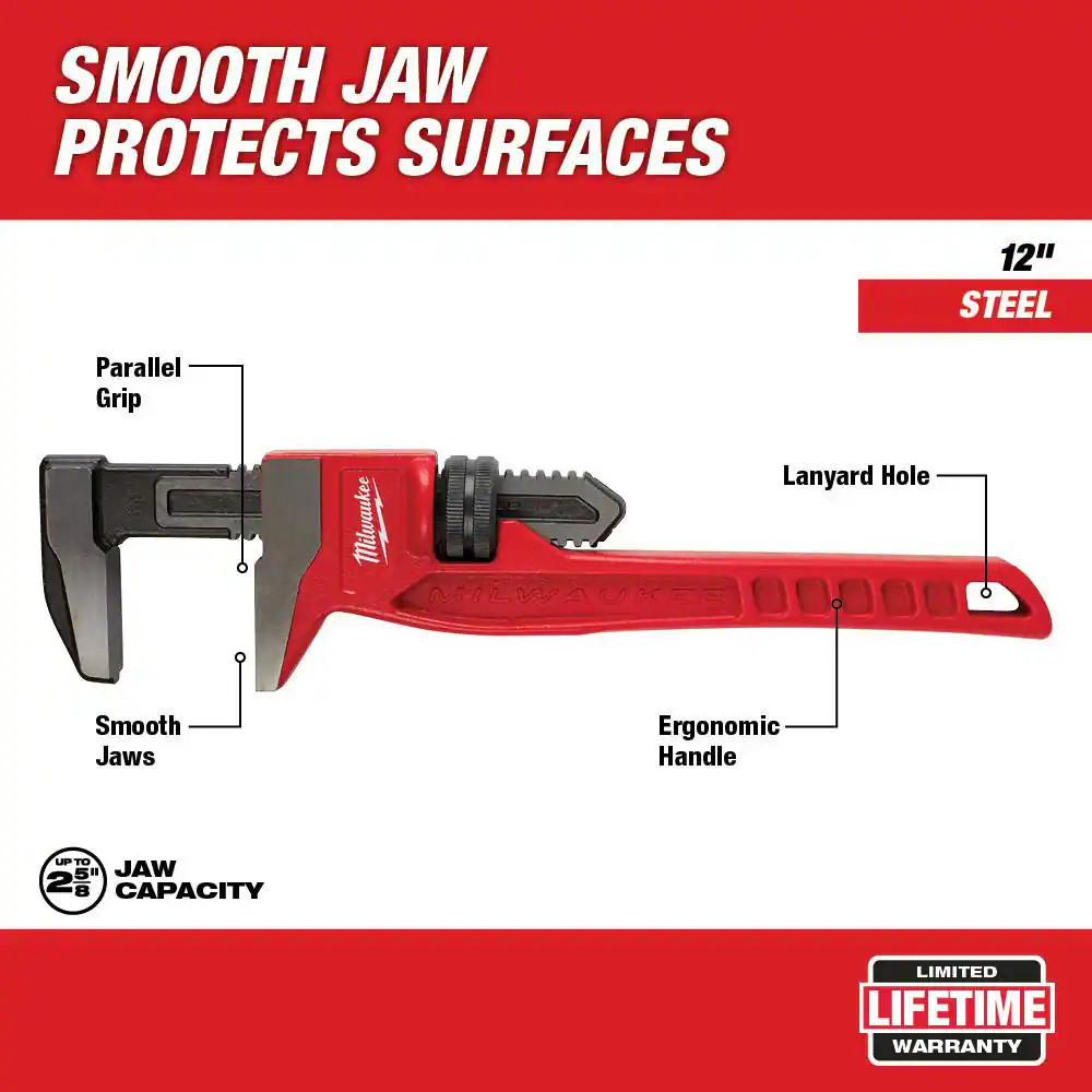 12 In. Smooth Jaw Pipe Wrench
