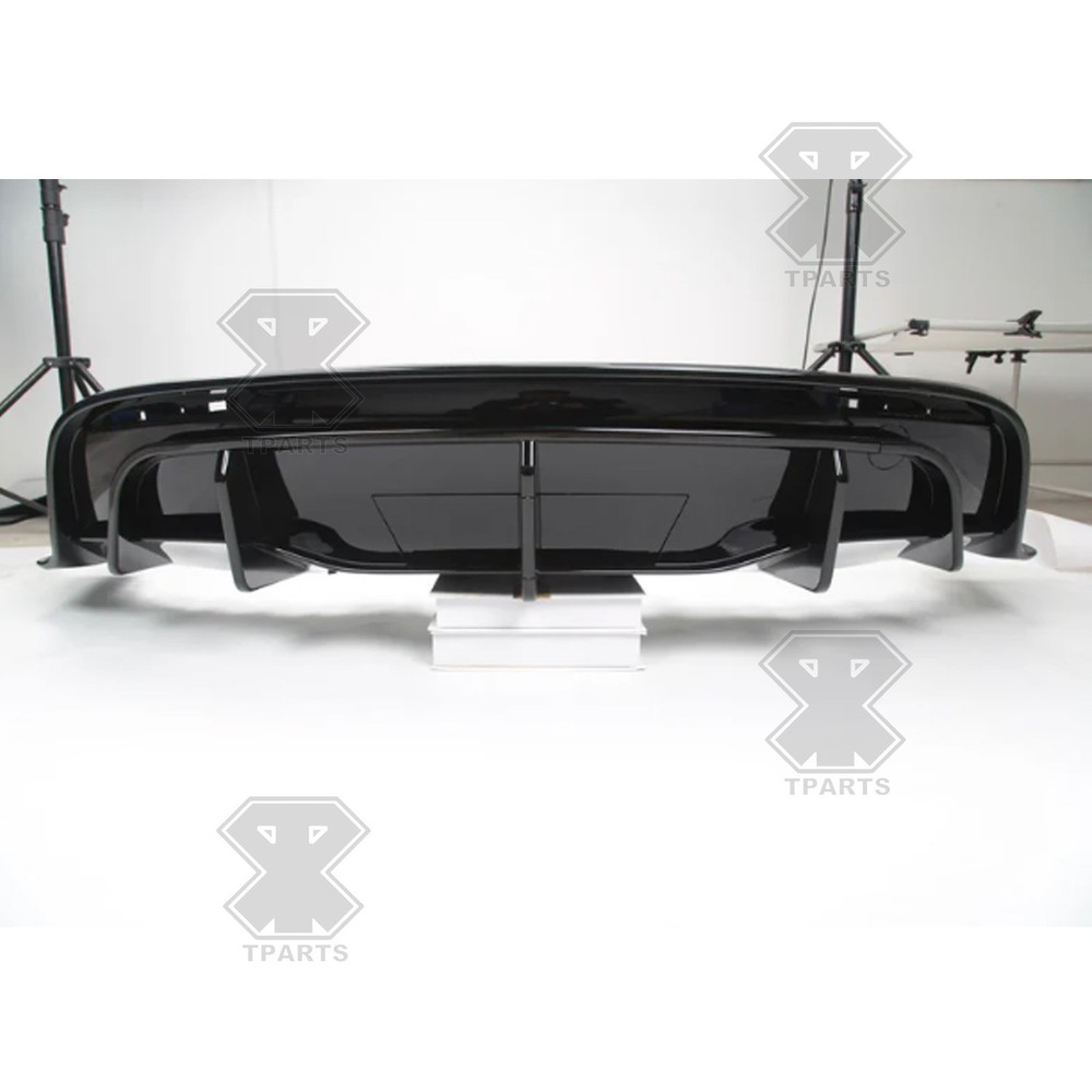 For Tesla Model Y 2017-2024 Upgrade Rear Diffuser Track Style Light-Gloss Black