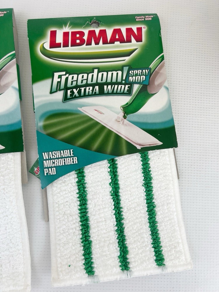 2 Libman Freedom Spray Mop Refill Microfiber Cleaning Pad Replacement Wide White