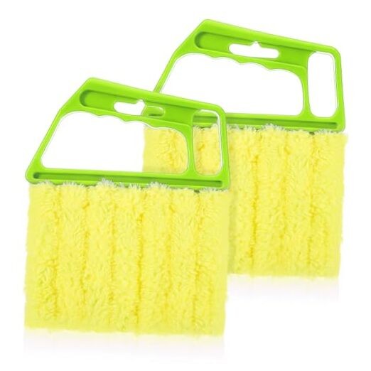 2-Pack Microfiber Blind Cleaner Tools - 7-Finger Washable Duster for Venetian