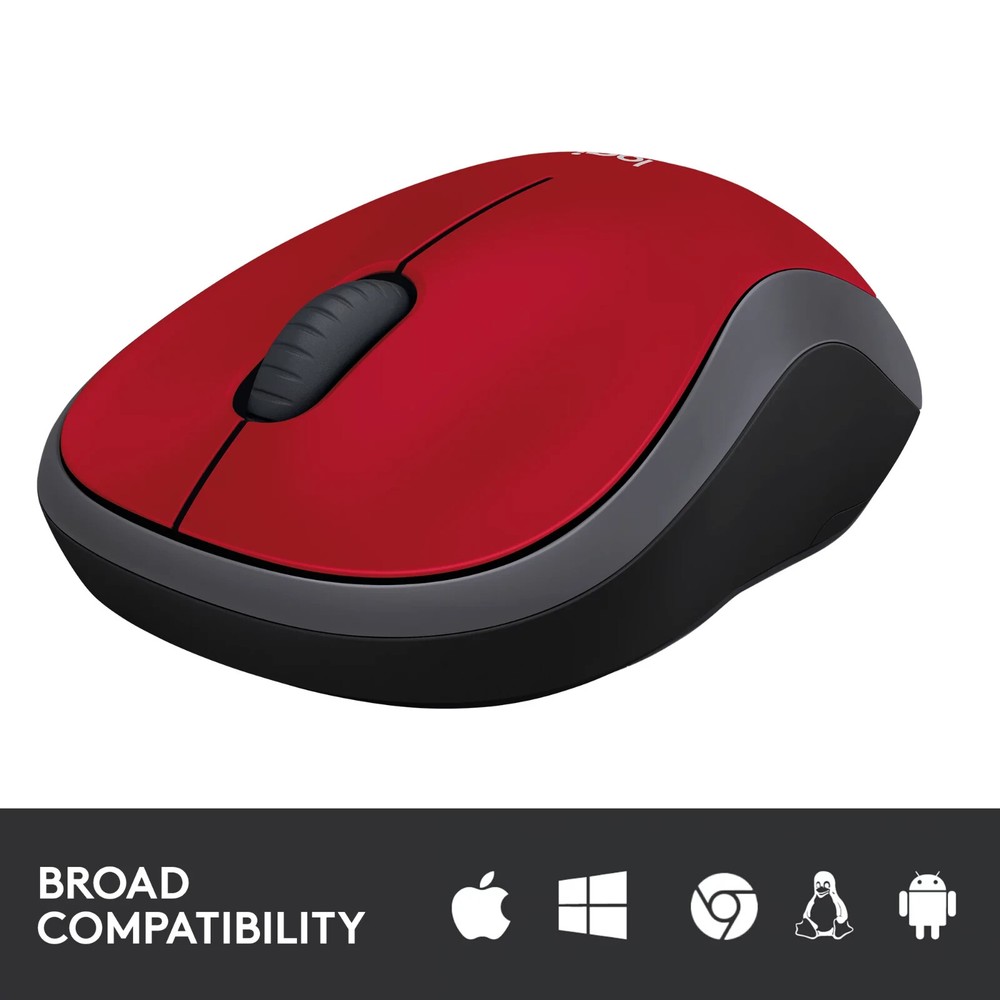 Logitech M185 Wireless Mouse - Red