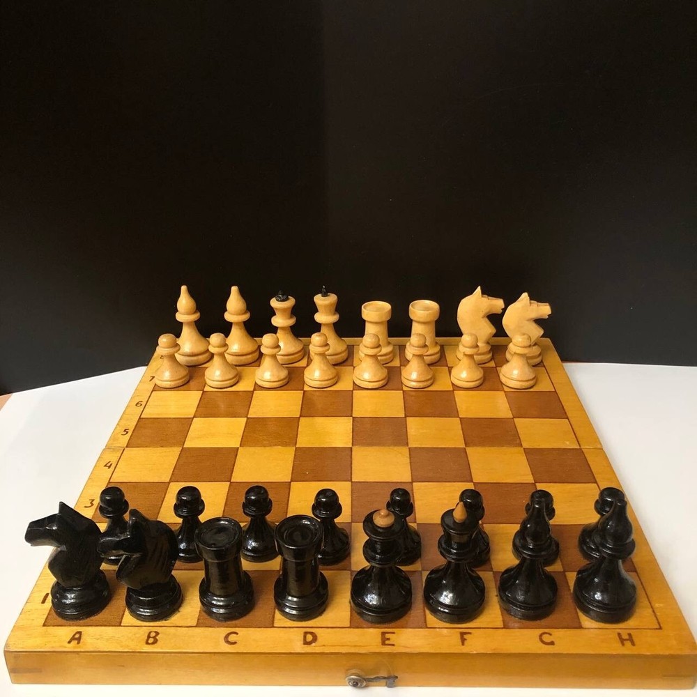 Vintage soviet Wood Chess 1960s
