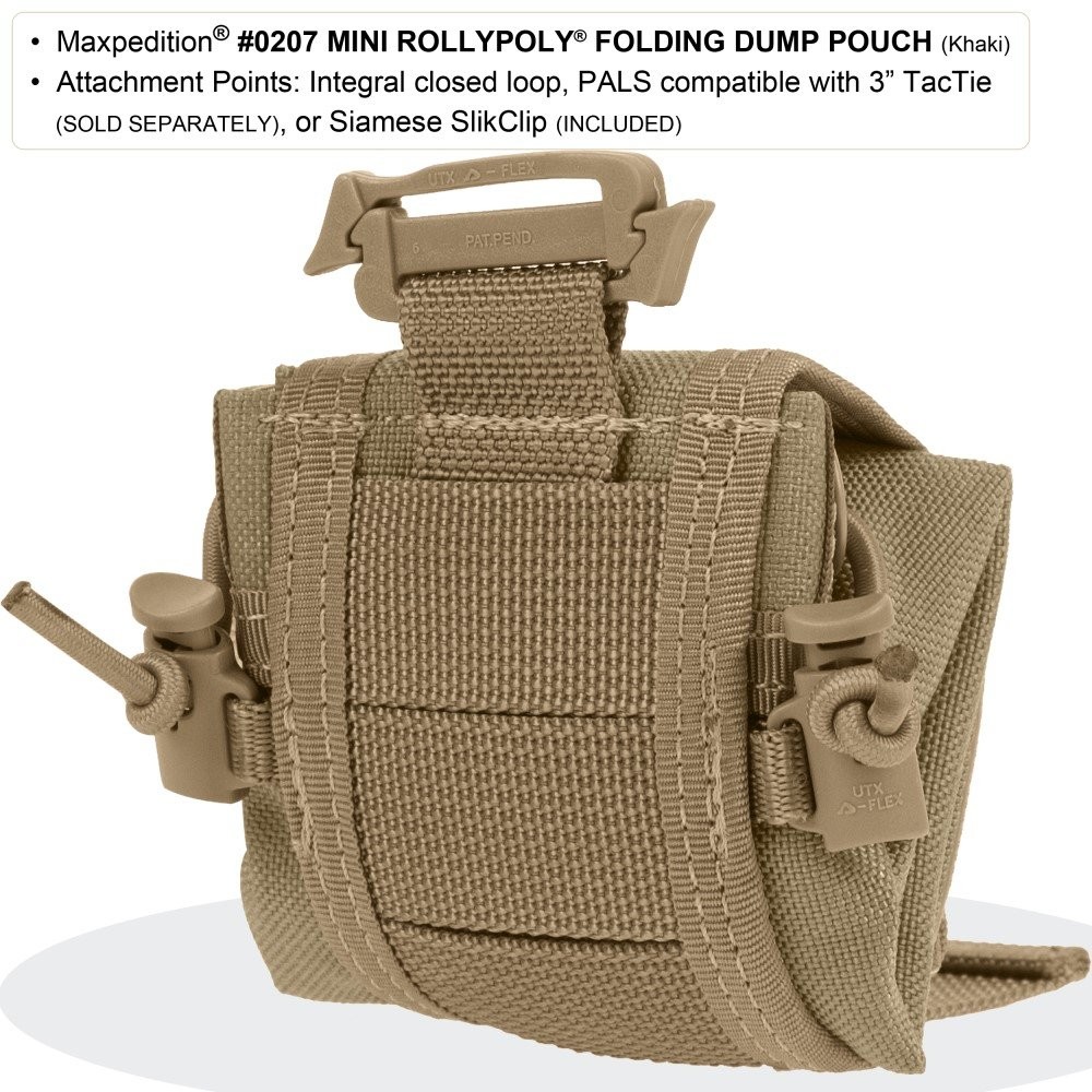 Maxpedition Mini Rollypoly Folding Dump Pouch Khaki - Durable, Compact