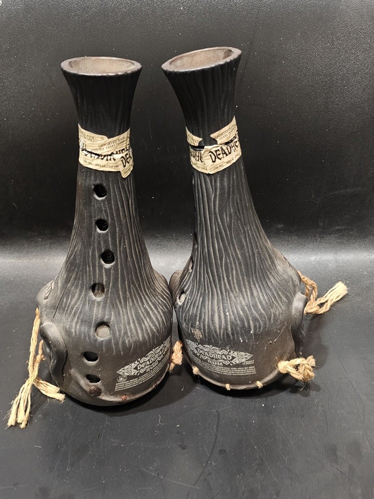 2 Deadhead Rum Tsantsa Empty Bottle Large Second Edition 750ml Shrunken Head