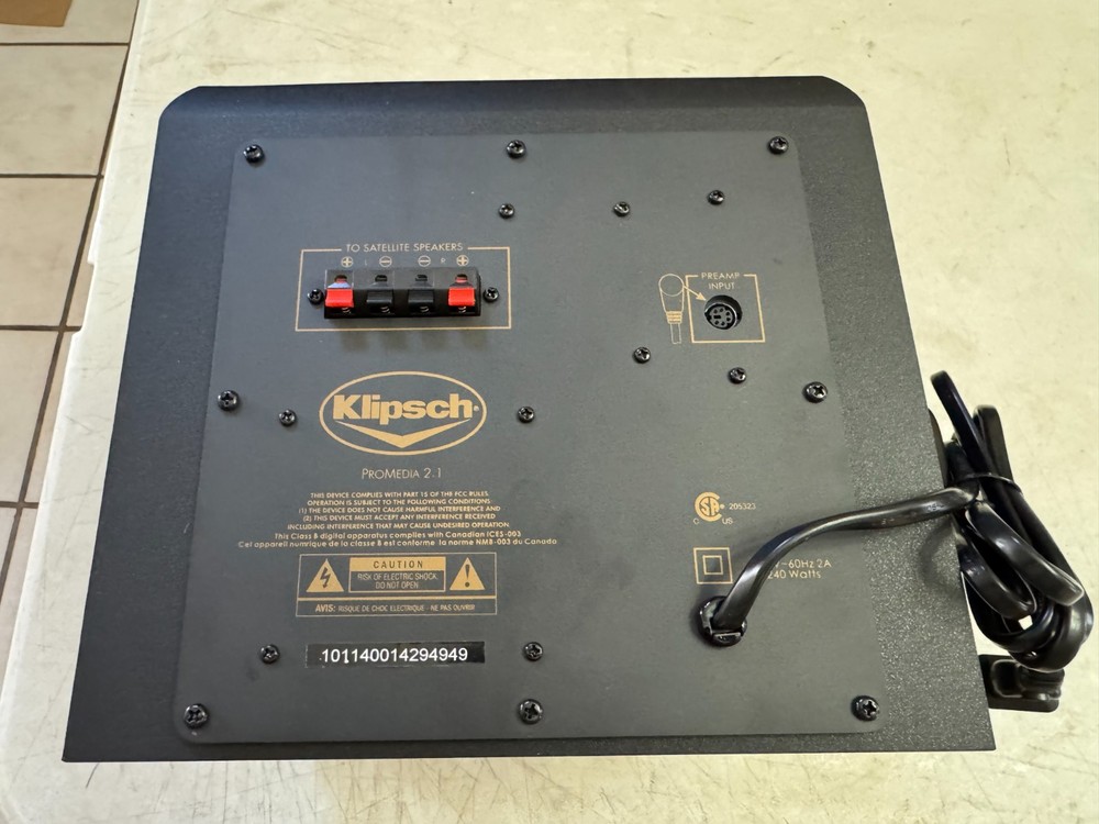 Klipsh Promedia 2.1 THX Computer Speaker Subwoofer System