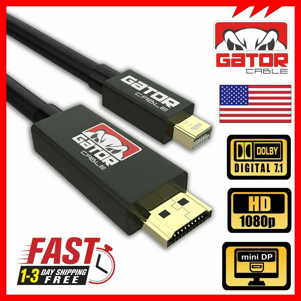 Mini Display Port DP Thunderbolt to HDMI Cable Adapter HD 4K for MacBook Surface