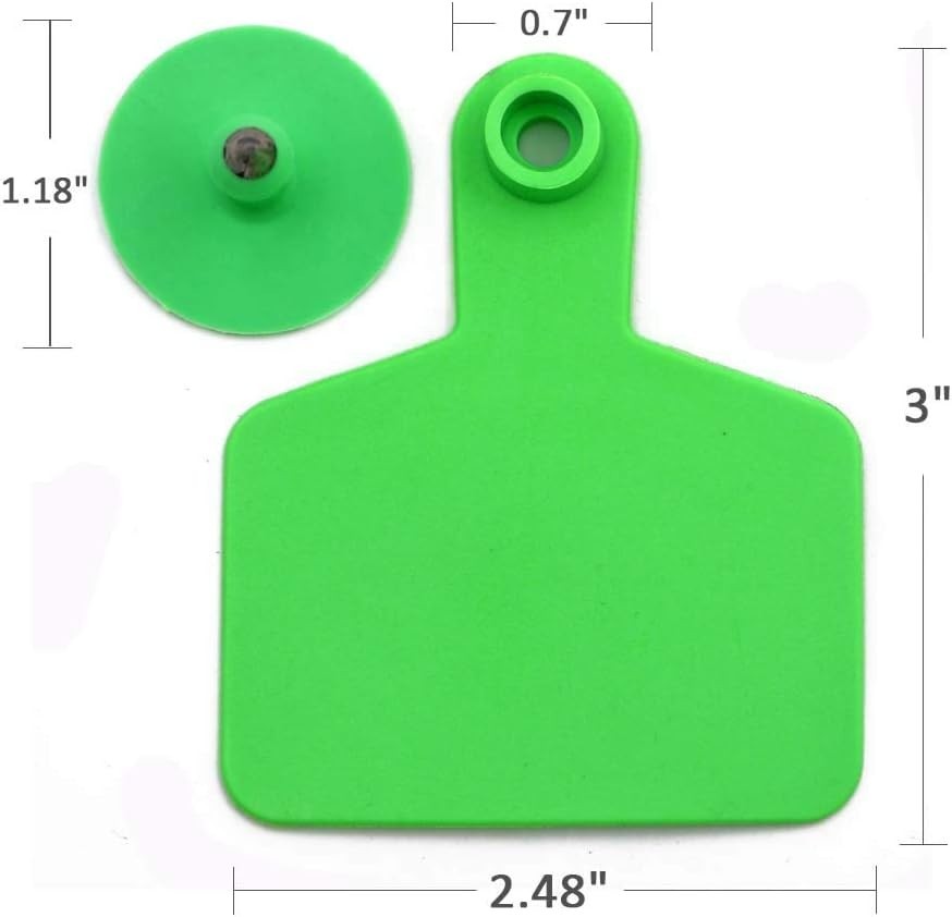 Versatile 100 Count Blank Ear Tags for Cattle, Sheep, Goats - Durable Plastic