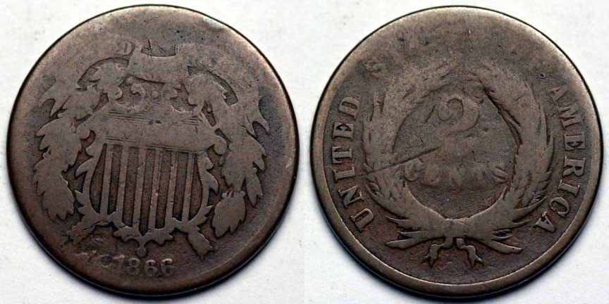 1866 Two Cent Piece