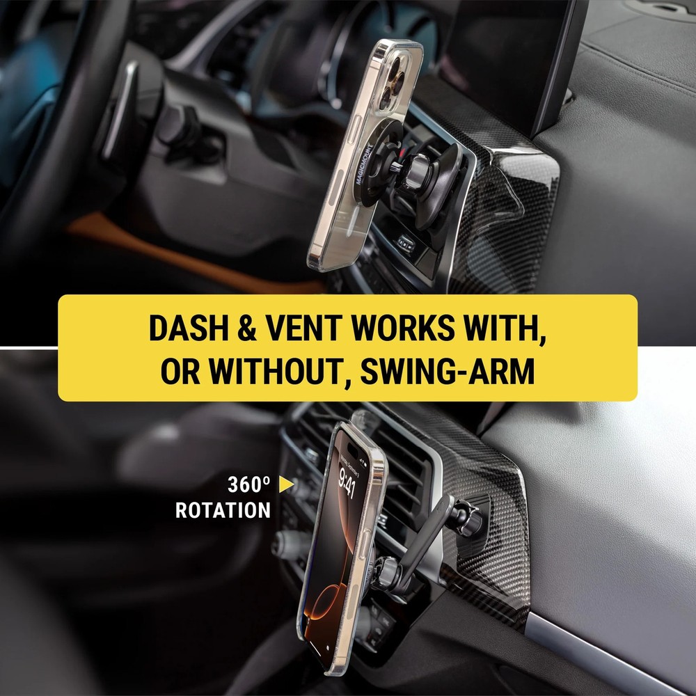 Scosche MagicMount MagSafe Car Phone Mount 5-in-1 Dash Vent Screen