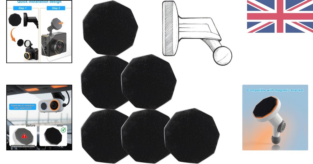 6-Pack Durable Dash Cam Adhesive for Garmin Models - Secure Windshield Mount