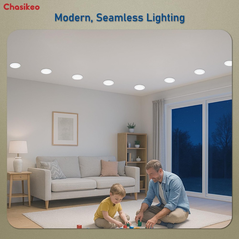 Chasikeo 12 Pack 6 Inch LED Disk Lights Dimmable Flush Mount Ceiling Disc Lights