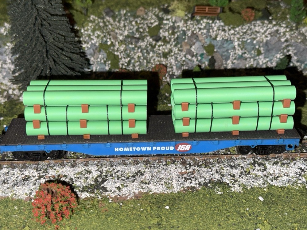 1:87 Ho Scale 20ft Green Pipe Load/decor - Tall Stack (2.75in Long)