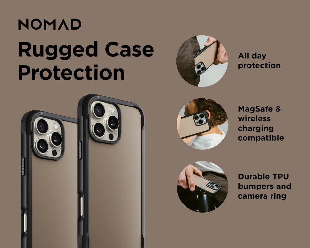 NOMAD iPhone 16 Pro Max Rugged Case - Desert - MagSafe Compatible