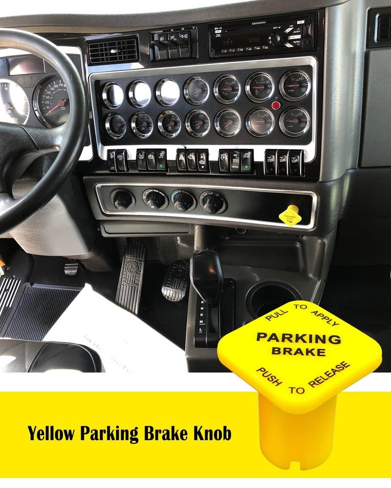 TIKSCIENCE 298818 Parking and Air Brake Knobs for Threaded Semi Yellow, Red