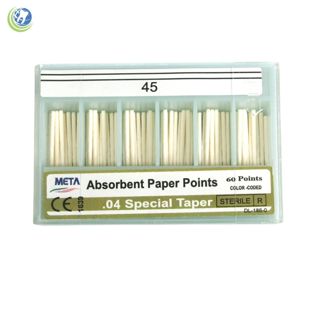Paper Points .04 Taper #45 Sterilized Endodontic Root Canal Obturation 60/Box