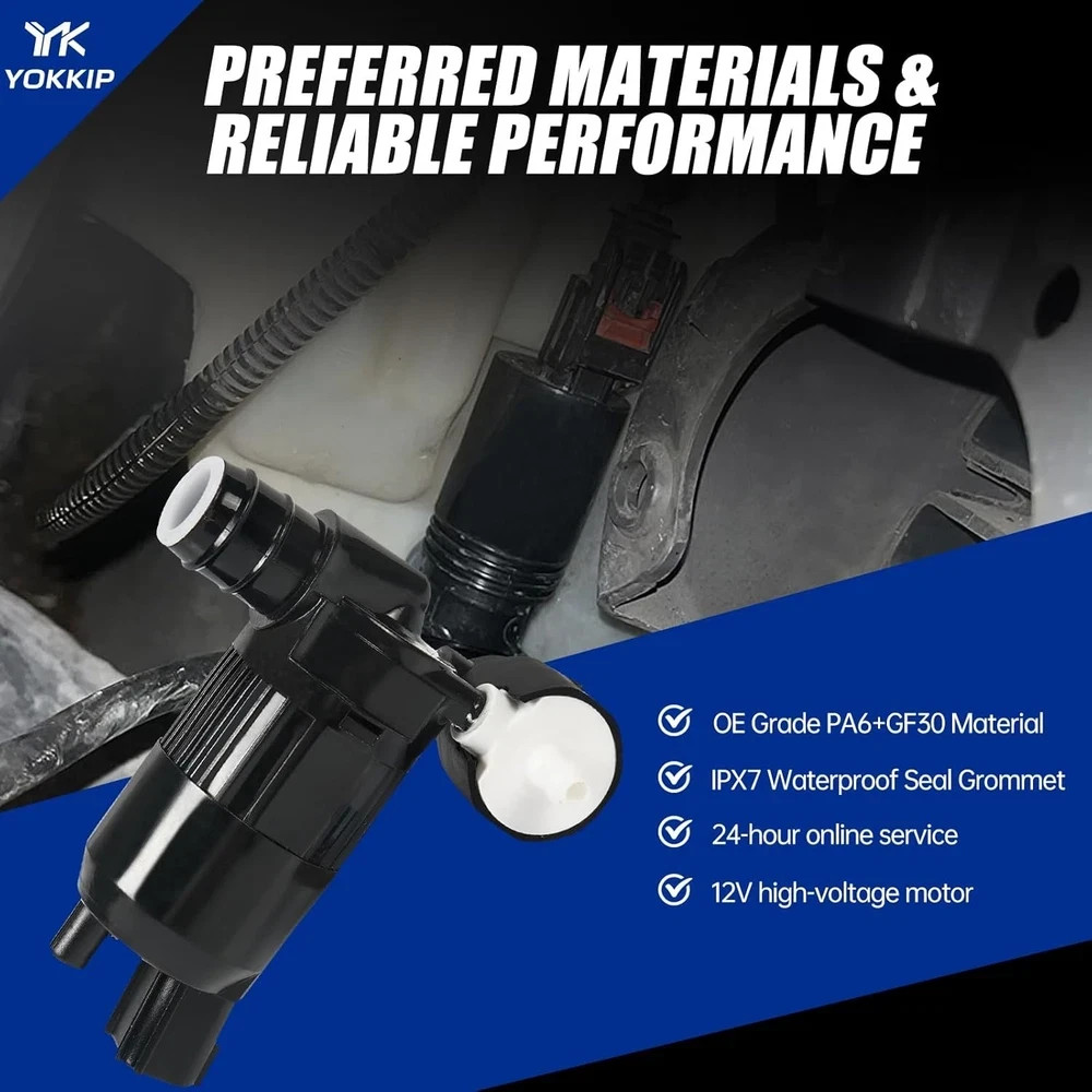 Windshield Washer Pump - Replacement for Ford Explorer, Edge, Fiesta, Flex,