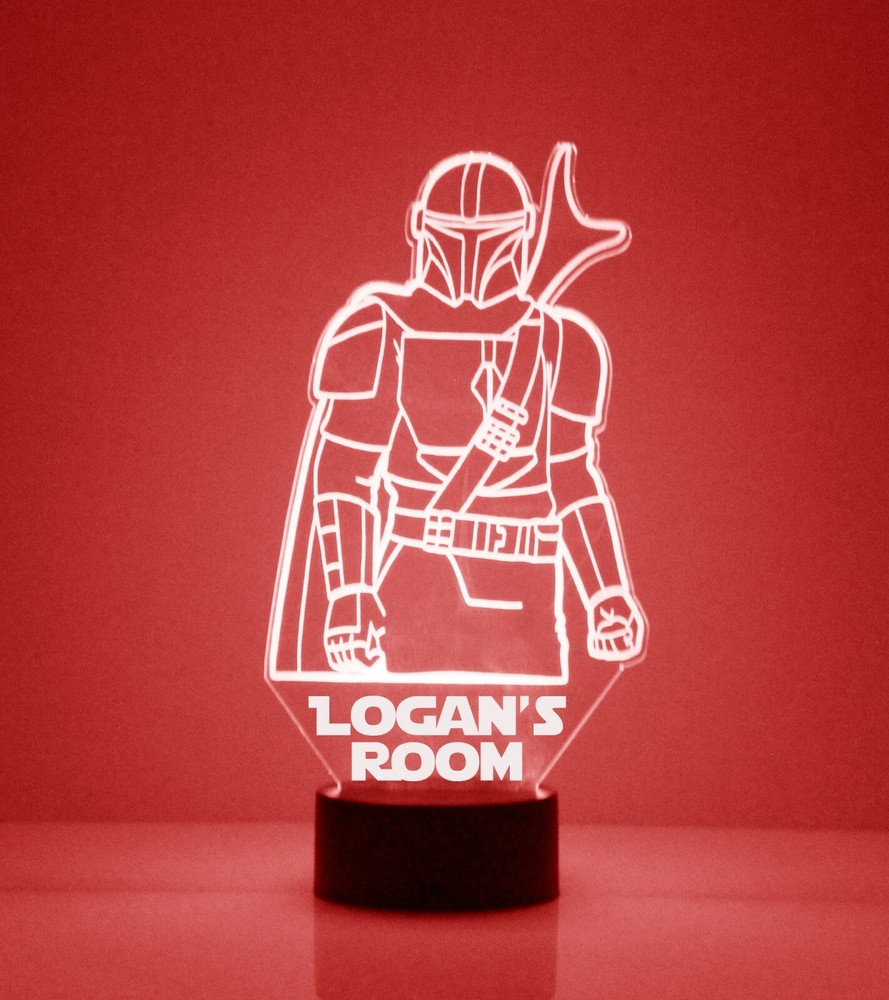 Mandalorian Personalized FREE Star Wars LED Night Light Lamp + Remote