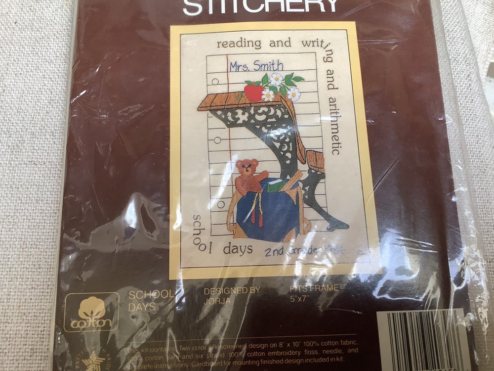 Sunset Stitchery Embroidery Kit School Days 5 x 7”