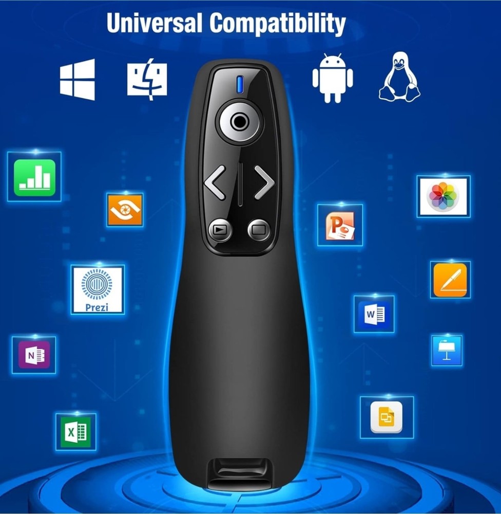 Presentation Clicker Wireless Presenter Remote PowerPoint Volume Control USB