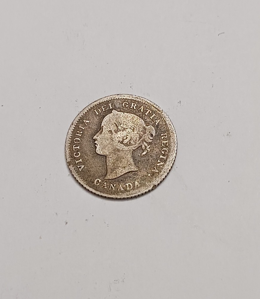 1874 H Crosslet 4 Canada 5 Cents Canada Nickle