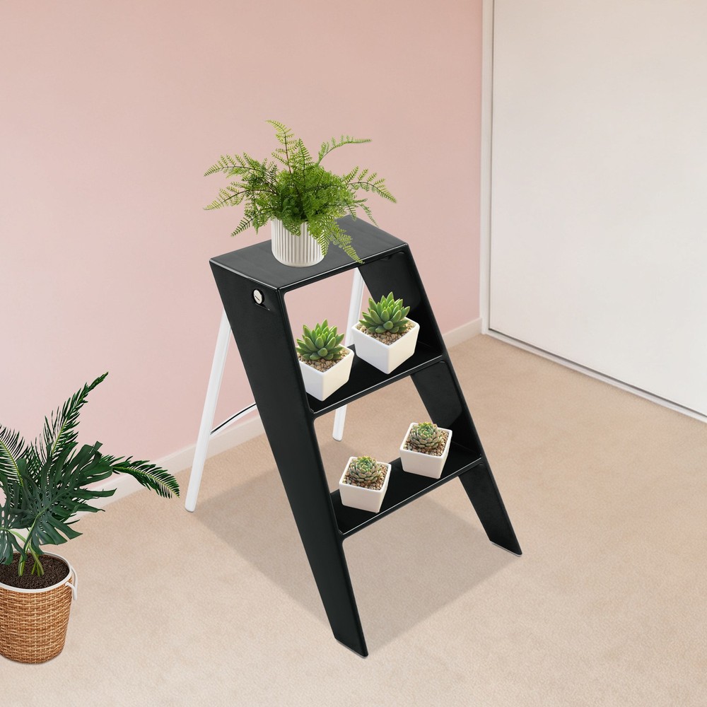 Folding Step Stool Step Stools for Adults 3 Step Ladder Folding Step Stool Black