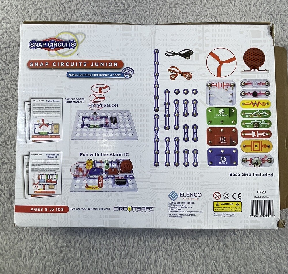 Snap Circuits Junior Over 100 Electronic Projects Over 30 Parts Preowned