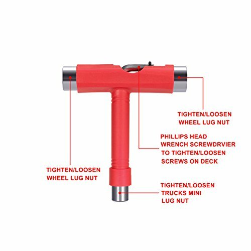 Skateboard Assembly & Maintenance All Purpose T Tool w/ Multi-Socket Fittings