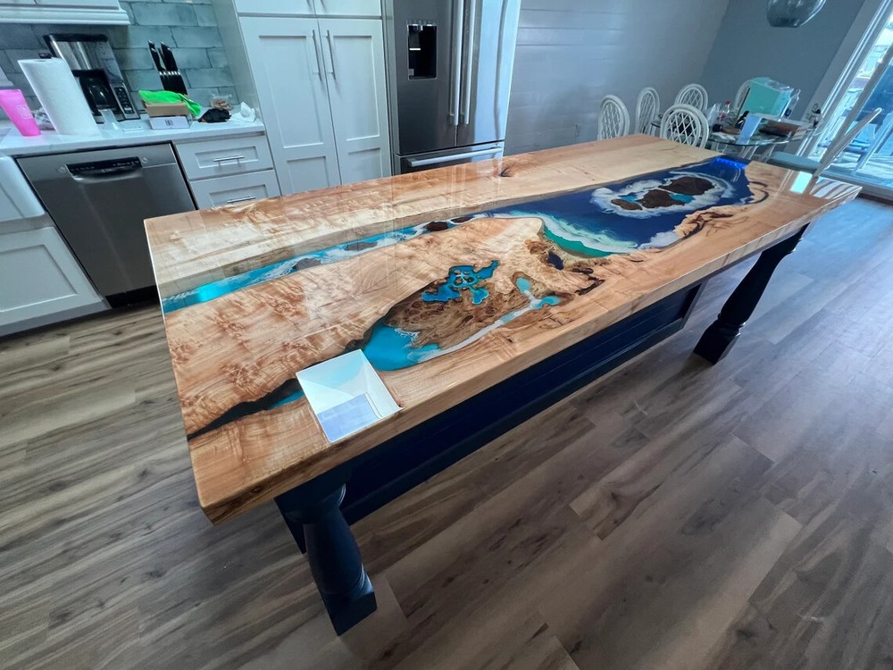Ocean Epoxy Table, Epoxy table, Resin table, Handmade Ocean table, Dining Table,