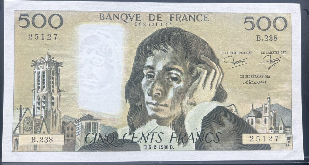 France banknote , 500 Francs, 1990 year