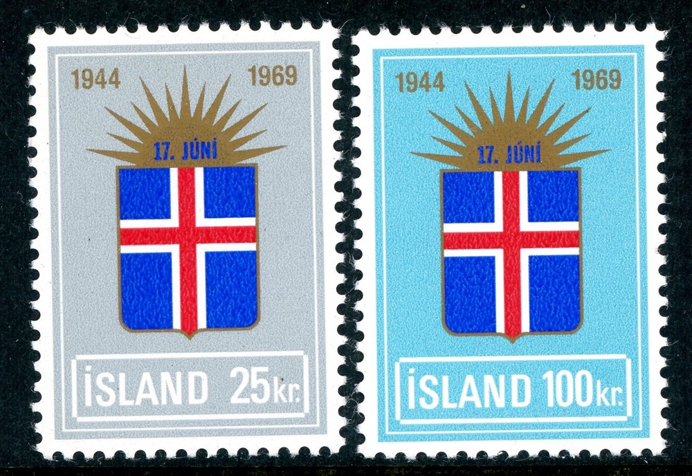 Iceland 1969 Anniversary Set Scott #408-409 Mint Non Hinged T64